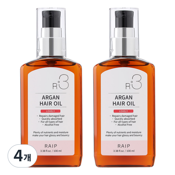 라입 R3 아르간오일 헤어에센스 러블리, 100ml, 4개