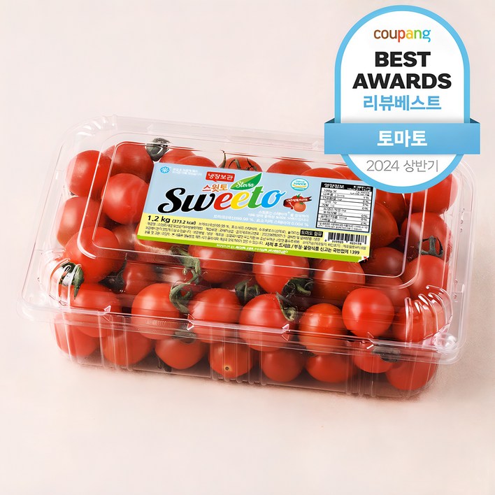 스윗토 스테비아 대추방울토마토, 1.2kg, 1팩