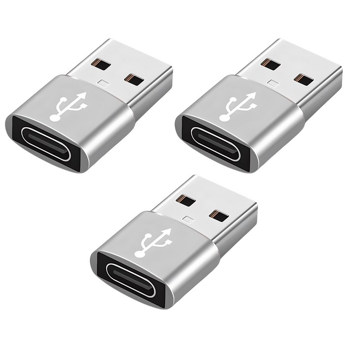 스마트IG C 타입 to USB A 고속 변환 젠더, 2cm, 실버, 3개 스마트IG C 타입 to USB A 고속 변환 젠더, 2cm, 실버, 3개
