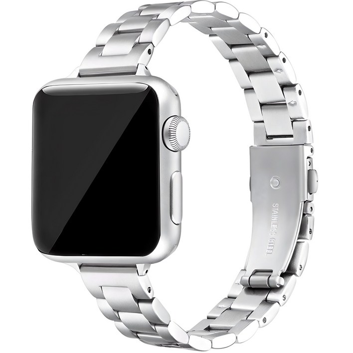 워치스탠다드애플워치호환가능여성용슬림메탈스트랩밴드38404142mm, 실버