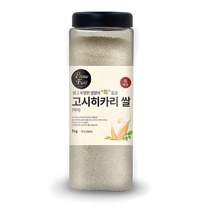 Prime Field 고시히카리 백미, 특등급, 1kg, 1개 Prime Field 고시히카리 백미, 특등급, 1kg, 1개