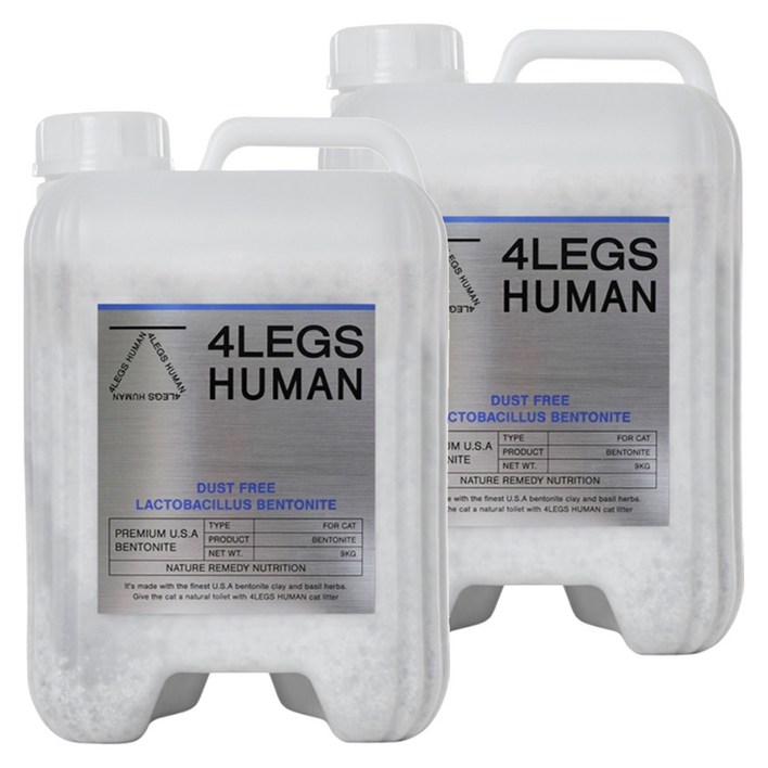 포렉스휴먼 벤토나이트 고양이 유산균 모래, 9kg, 2개, 허브향