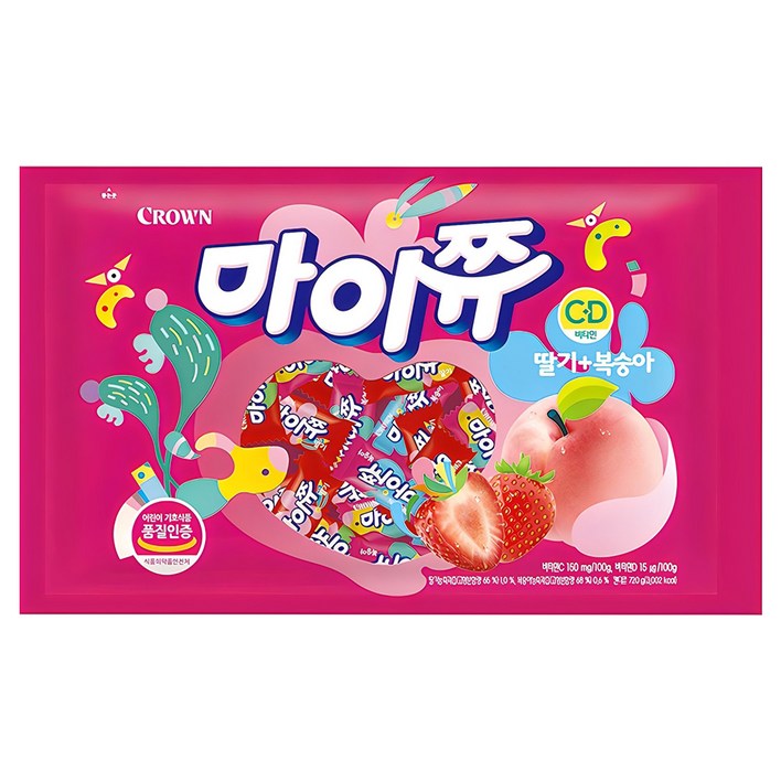 마이쮸 딸기 복숭아 츄잉캔디