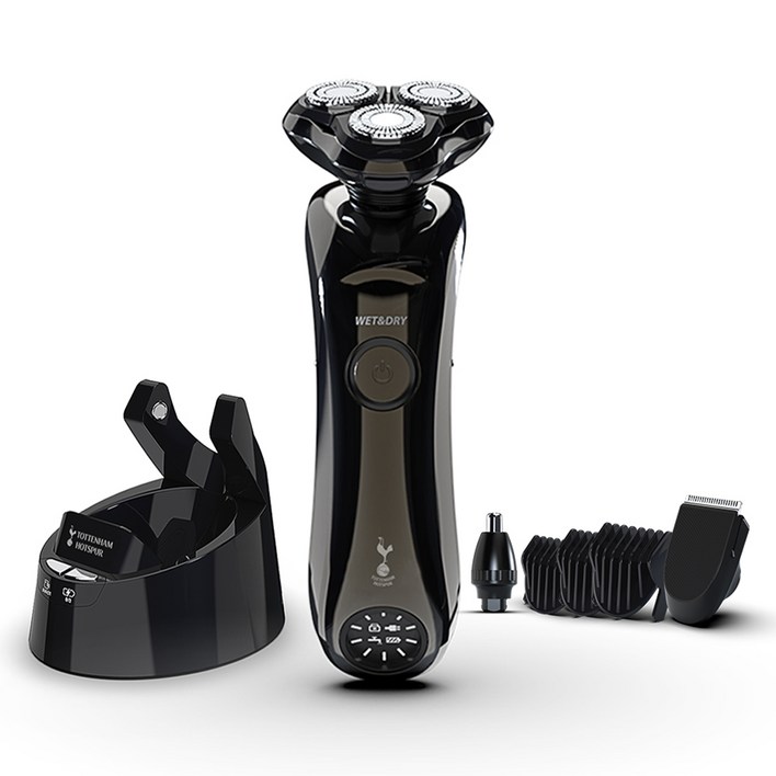 토트넘훗스퍼 열풍건조 전기면도기  거치대, TOT9000, 블랙