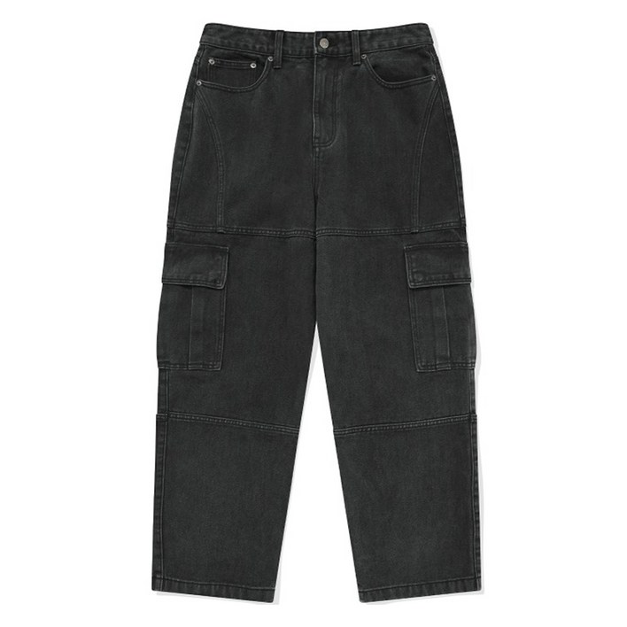비전스트릿웨어 Wide Washed Denim Cargo Pants VS2303PT04BK