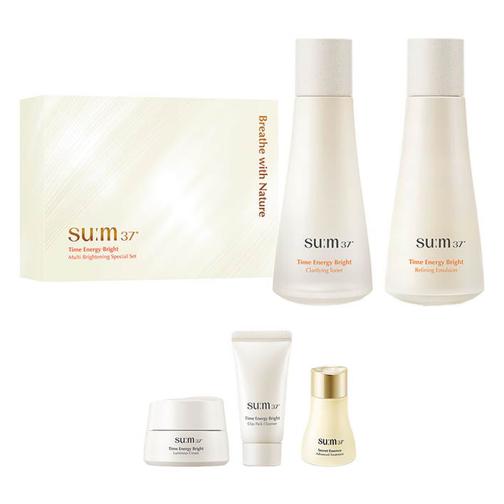 숨37도 타임 에너지 브라이트 멀티 브라이트닝 기초 화장품 세트