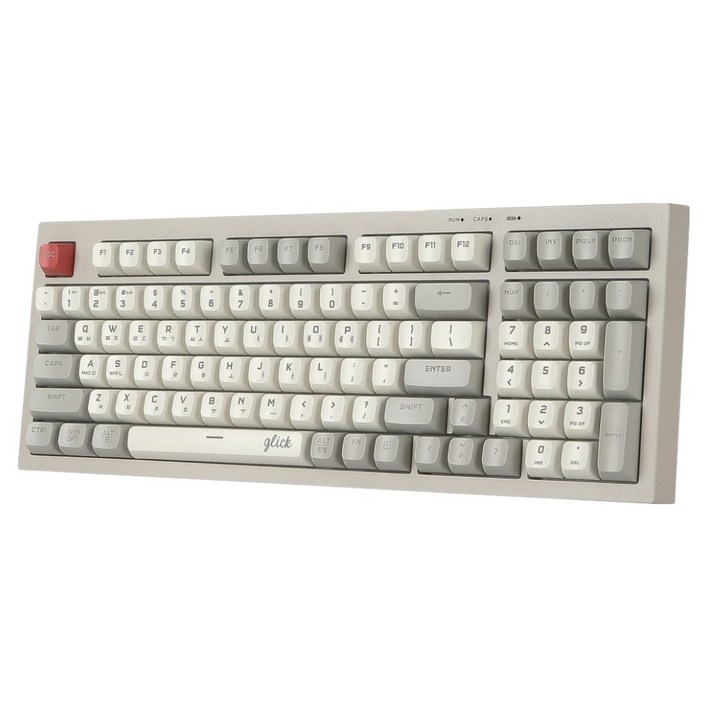 지클릭커 오피스프로 사일런스 무소음 무선 블루투스 키보드, 제조사축, WK50 98키, 레트로 카푸치노 RC1