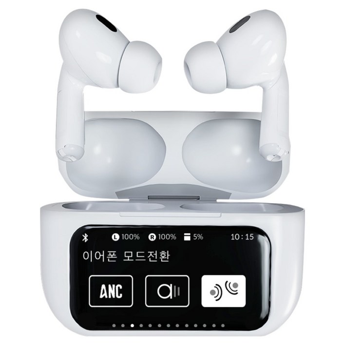바우아토 노이즈 캔슬링 터치 디스플레이 5.4 커널형 블루투스 이어폰, BAUATO ANC-03, 화이트