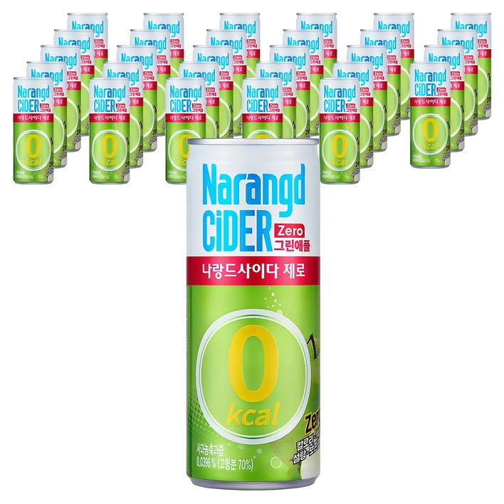 나랑드사이다 제로 그린애플, 245ml, 30개