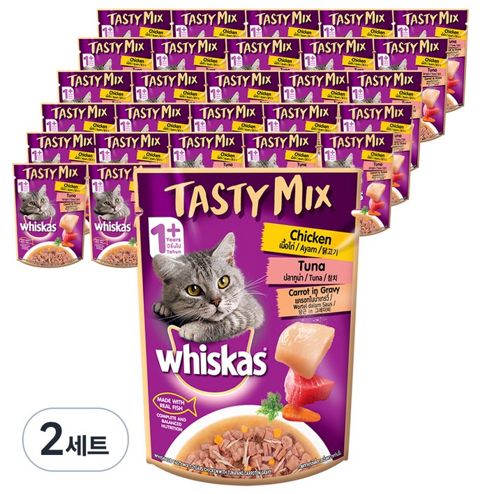 위스카스 어덜트 고양이 테이스티 믹스 습식사료