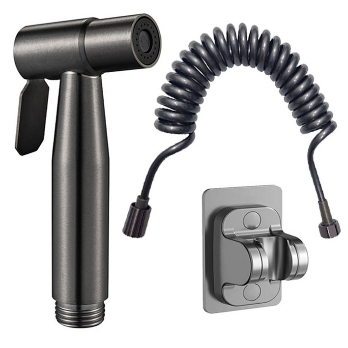 스테인레스 욕실건 + 코일호스 3m + 부착거치대 세트