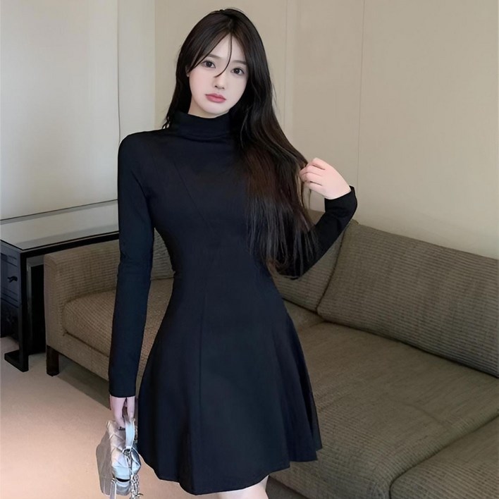 피어니스트 반폴라 플리츠 미니 원피스