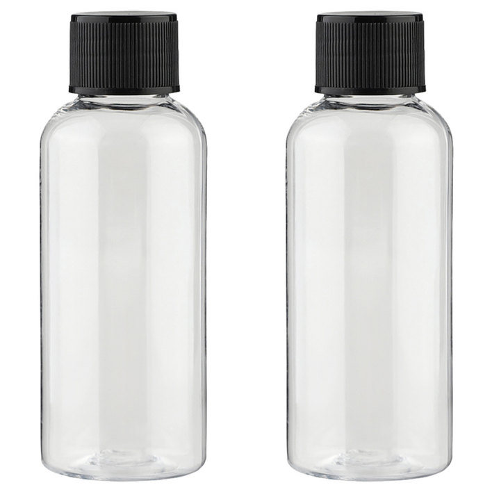 단마개 플라스틱 용기 50ml, 투명  블랙, 60개