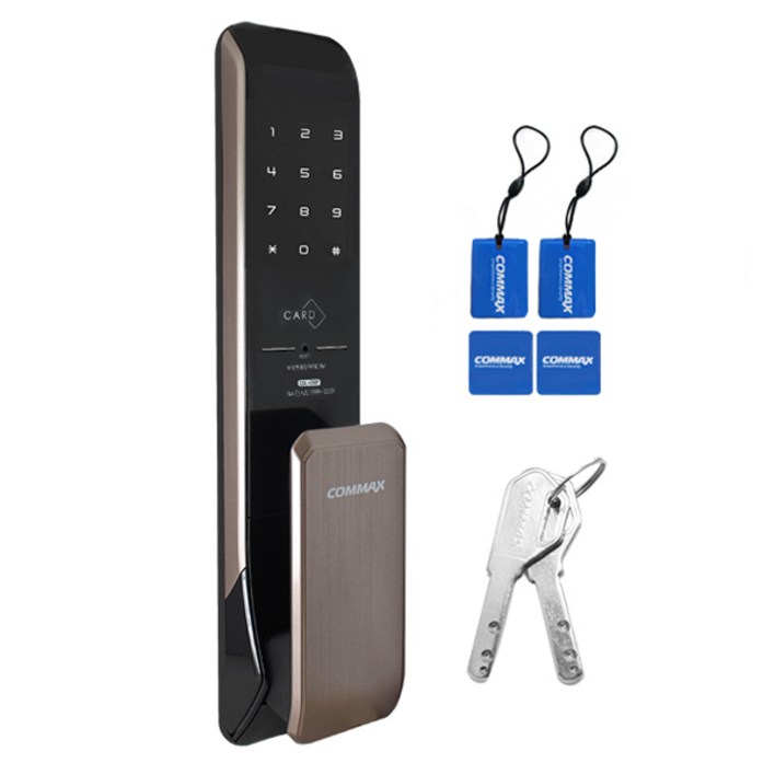 COMMAX 푸시풀 도어락 열쇠식 CDL-230P 비상키2개 포함