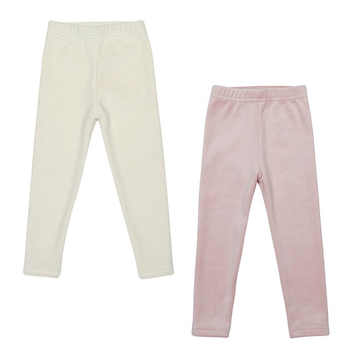 레인보우키즈 아동용 조이 밍크 골지 보온 레깅스 2종세트