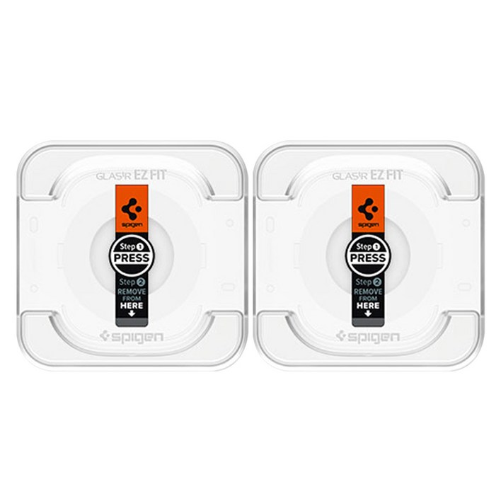 슈피겐 애플워치 강화유리 액정보호 필름 글라스 tR 이지핏 2매, 투명, 2개