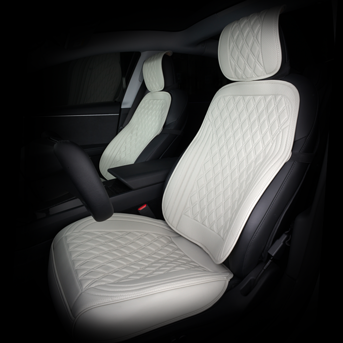 메이튼 차량용 시트커버 일체형 앞좌석 풀세트, 라이트그레이, 1세트