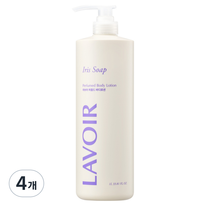 라브아 퍼퓸드 바디로션 아이리스 솝, 1L, 4개