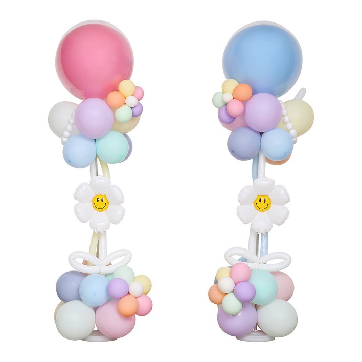 피앤비유니티 마카롱데이지 축제행사용 포토존세트, 1세트, 핑크 블루기둥