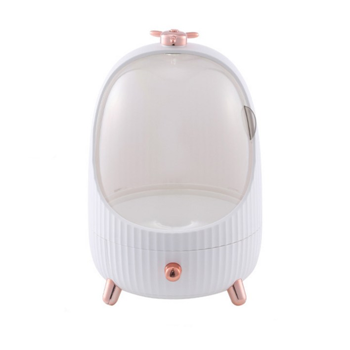 투명 미닫이 서랍형 대형 화장품 정리대 YTRA1561, 1개, 화이트