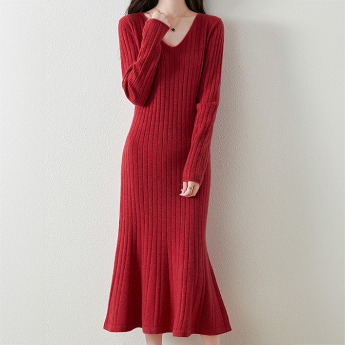 포플러앤씨 여성용 블레시 니트 롱 원피스 P25FOPS081123