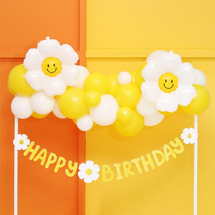 파티마트 데이지풍선 가랜드 클라우드 만들기세트 + 데이지 생일 가랜드