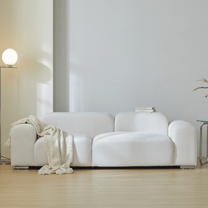 채움가구 스테이 비정형 3인용 거실 소파 방문설치, 아이보리