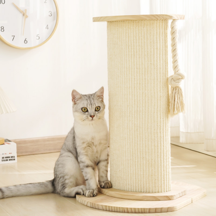 칠시 고양이 미니멀 디자인 스크래쳐 기둥형 캣타워 중형, 혼합색상, 1개 캣폴캣타워