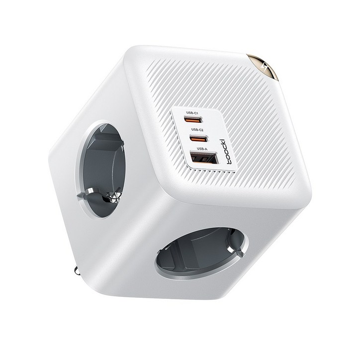 Toocki GaN C타입 PPS 2C1A 3포트 4구 4000W 접지형 초고속충전 고용량 큐브 멀티탭 콘센트  C28