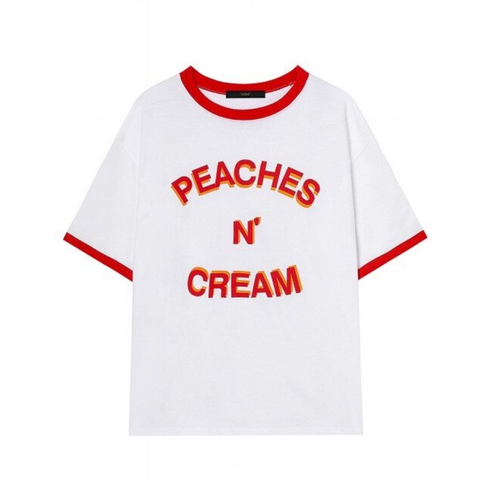 르샵 캐쥬얼 배색 오버핏 반팔 티셔츠 DP2LW035A