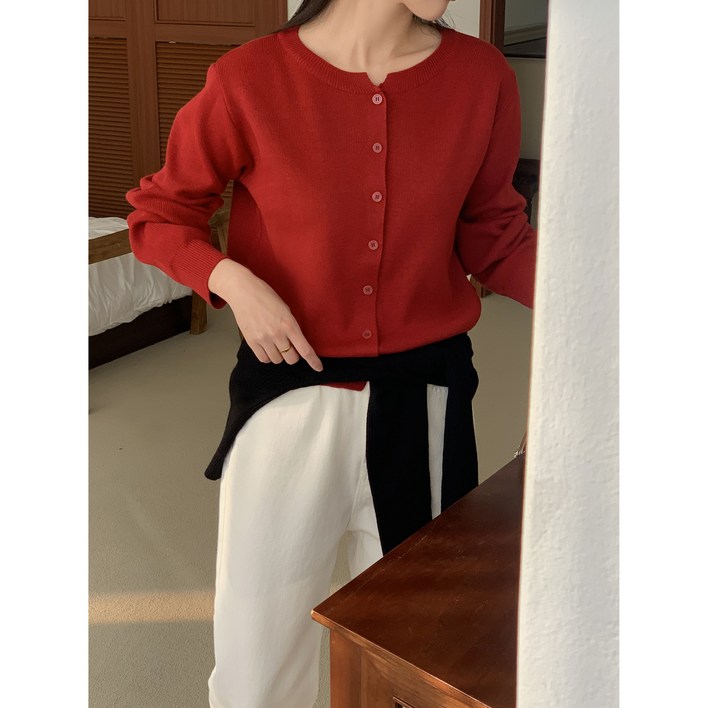 에이티 기본 베이직 니트 가디건 5color