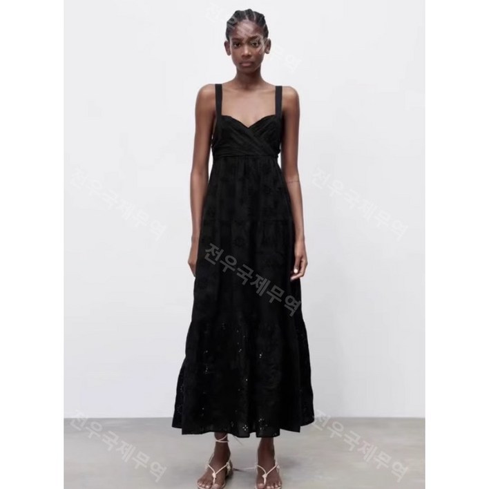 ZARA 자라 펀칭 민소매 롱 원피스
