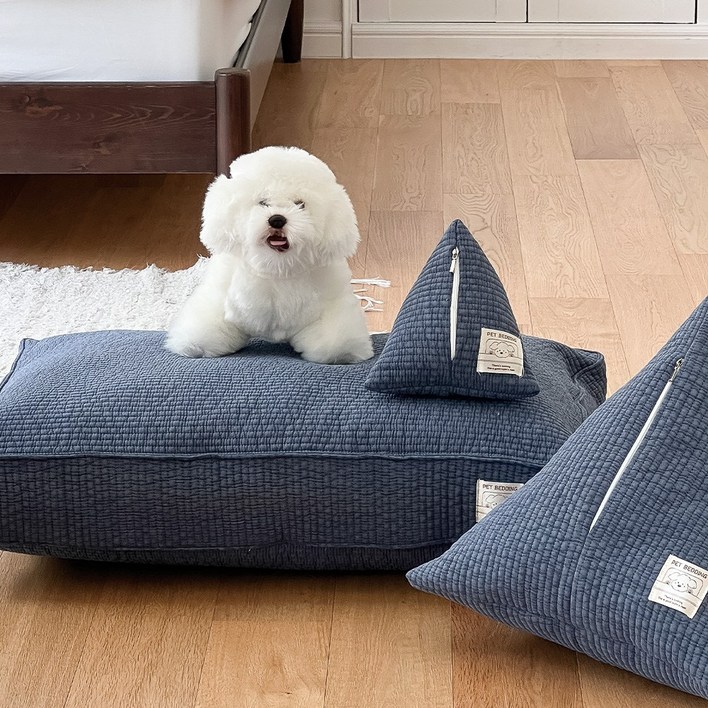 터리빙 국내생산 반려동물 펫 침구 알러지케어 향균 피그먼트 누빔 순면 강아지 고양이 방석 침대 쿠션, 1개