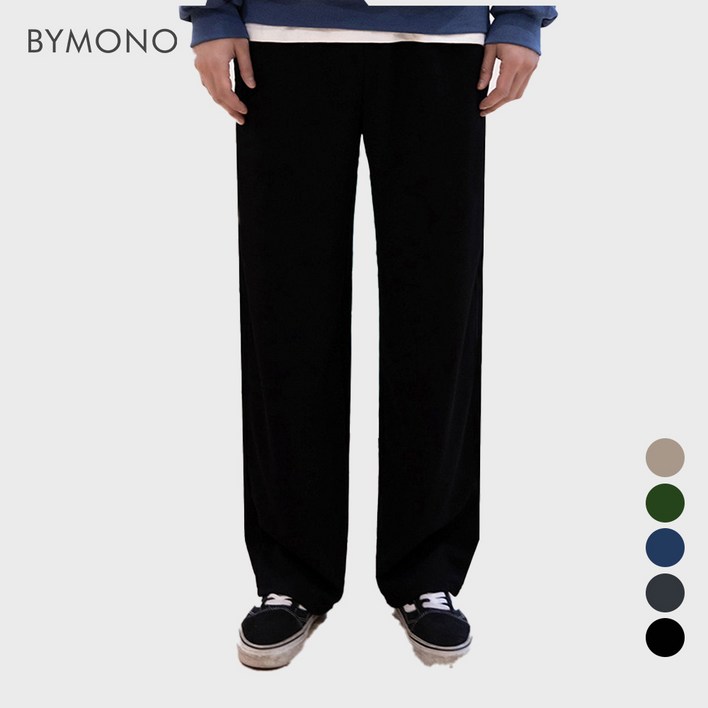 32~50 바이모노 모노 데일리 이지케어 와이드 팬츠 남자 빅사이즈 구김없는 스판 밴딩 남성 편한 면바지 32 34 36 38 40 42 44 46