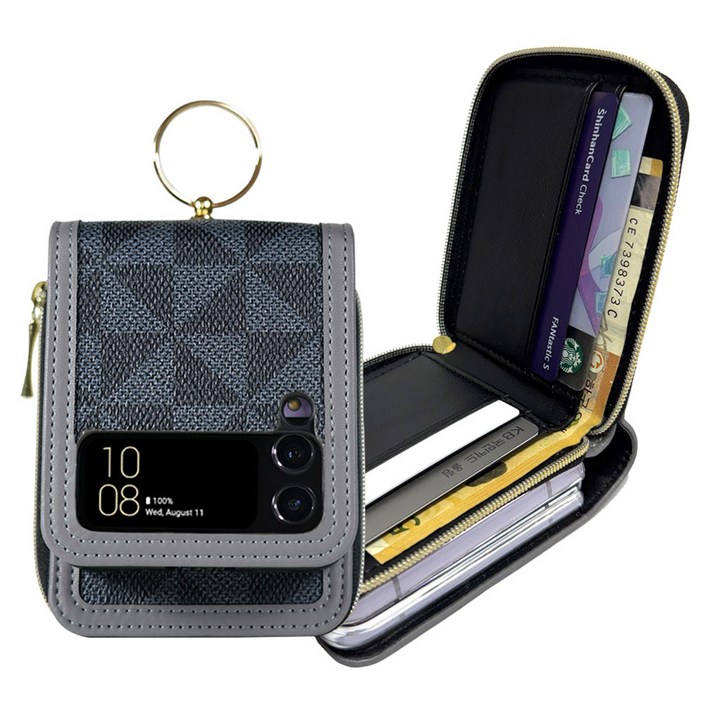 루에다 갤럭시 Z플립7 Z플립6 Z플립5 Z플립4 Z플립3 지퍼 지갑형 링 다이어리 케이스