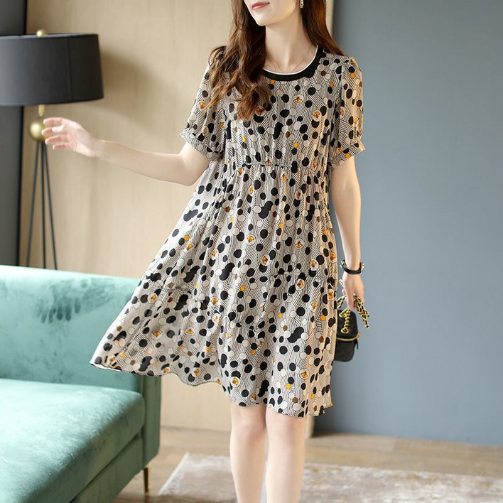 뉴타임즈 시폰 롱 원피스 반팔 NO352Z