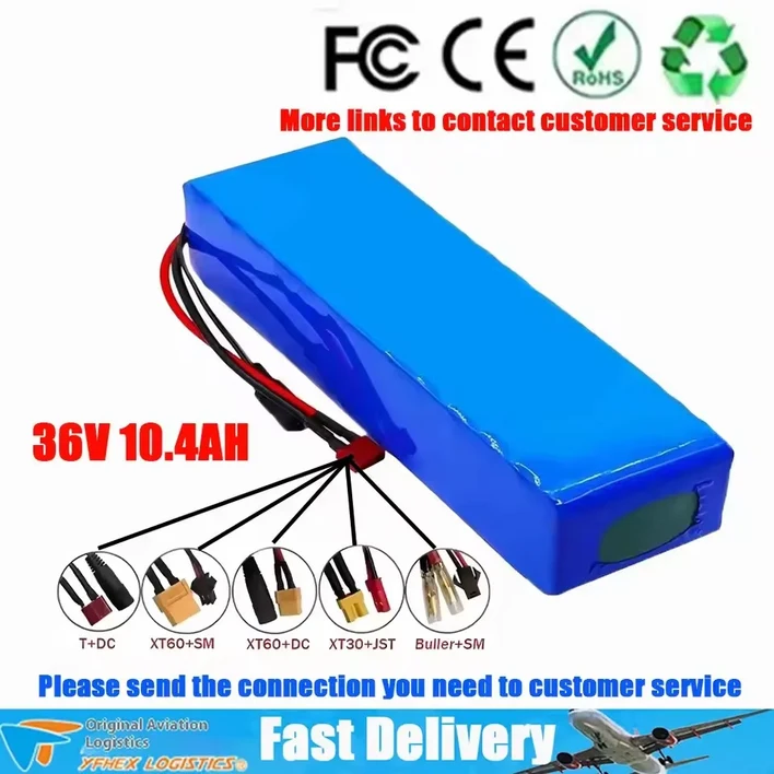 새로운 36V 7.5Ah10Ah10.5Ah18Ah20Ah 전동 스쿠터 리튬 배터리, 대부분의 접이식 적합, 강력한 성능