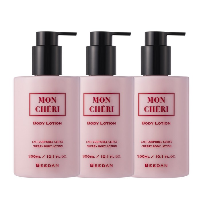 비단부티크 몽쉐리 체리 바디로션 멀티비타민 여름용, 3개, 300ml