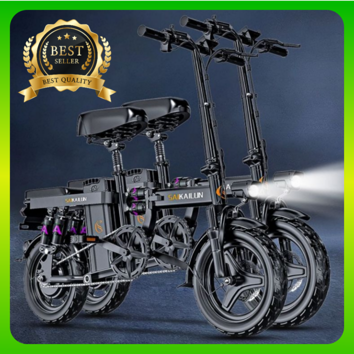 윈드바이크 접이식 전기자전거 48v 고출력 대용량 언덕길 전동 바이크 자토바이 PAS 배달, 블랙 M4, 경량스틸