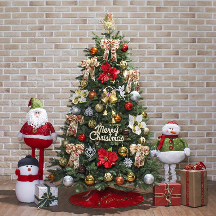 아트박스위드마켓 180cm 카니발 골드＆레드 전나무 혼합 트리 풀세트
