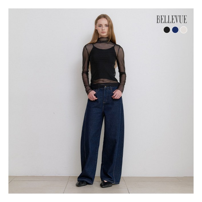 벨뷰 25NEW U핏 커브드 데님팬츠  벨트 SET