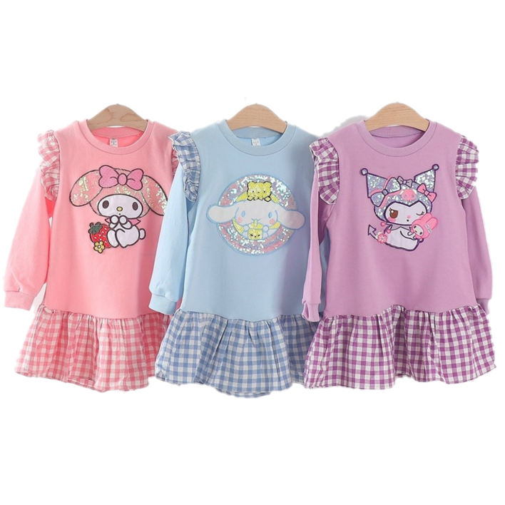 산리오 체크원피스 마이멜로디 쿠로미 시나모롤 여아 가을옷 할로윈 선물