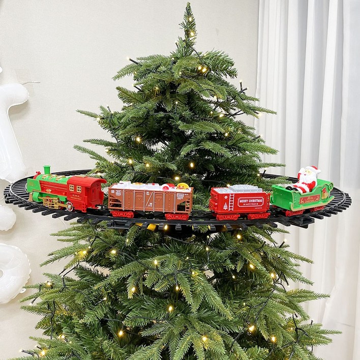 파티앤온 크리스마스 트리장식 움직이는 전동 기차 소품, 트리기차세트, 1개
