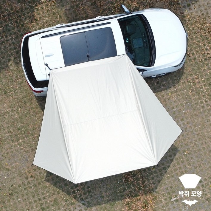 박쥐 모양 블랙 코팅 SUV 차량용 타프 그늘막 흡입 컵이 있는 천막 야외 방수 캠핑용 자동차 어닝 사용