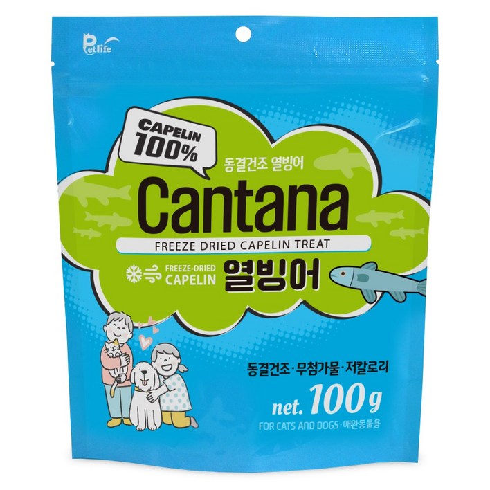 칸타나 동결건조 열빙어 100g, 1개, 100g, 열빙어