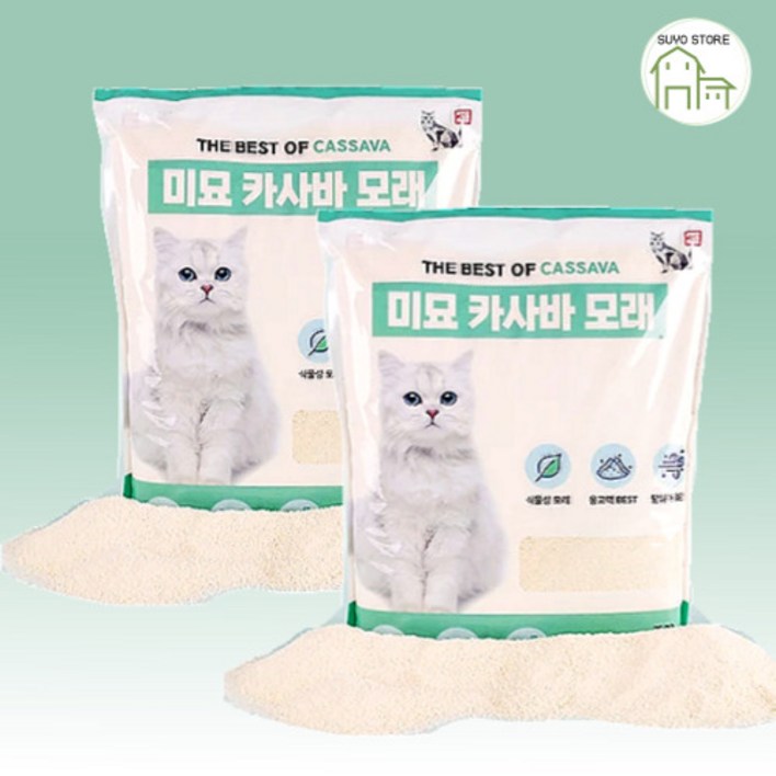 미묘 카사바 고양이 모래, 10L, 2개 32,650