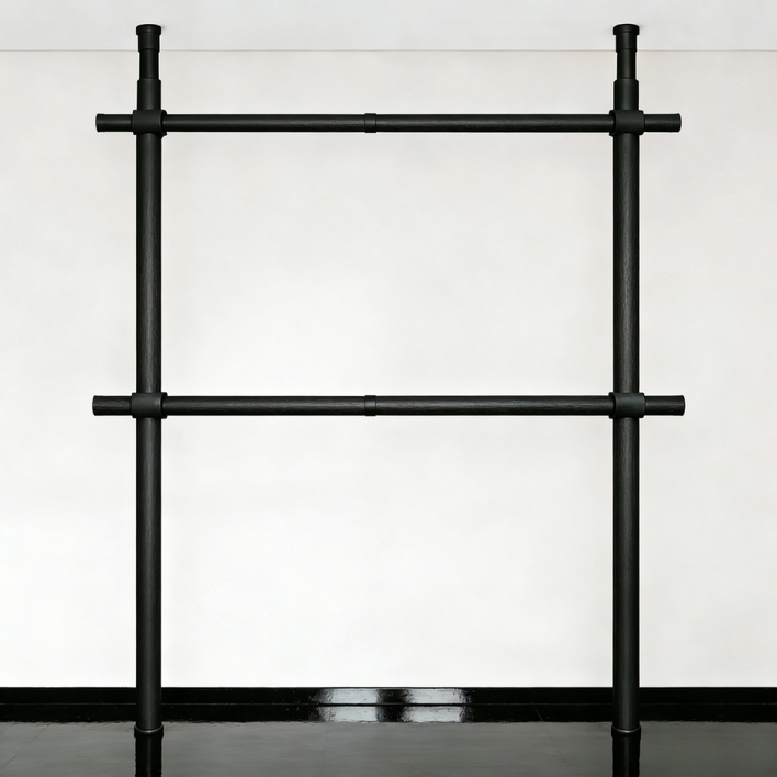 32파이 와이드 2단 행거 고강도 스틸 파이프 설치형 튼튼한 시스템 행거