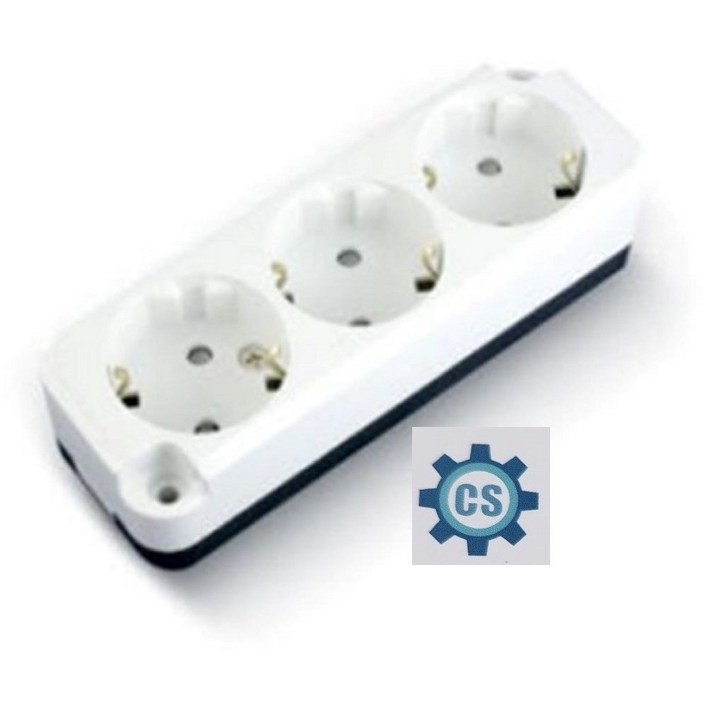 접지 노출 나사타입 콘센트 3구