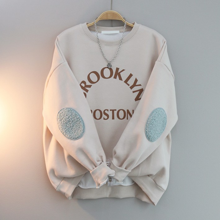 달콩 여성 빅사이즈 루즈핏 도톰 따뜻 보스소매빵떡맨투맨기모