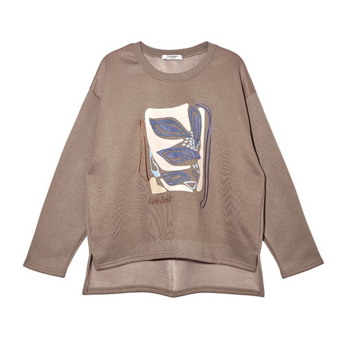 레코브 레터링 기모 맨투맨 티셔츠 LK41BZLT053X